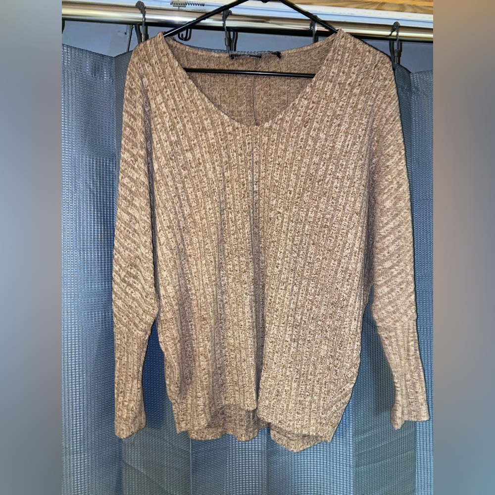 Tan sweater blouse